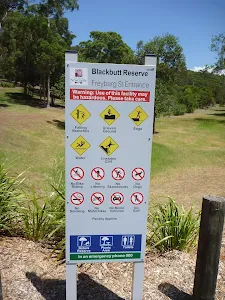 Blackbutt Reserve sign in Richley Reserve