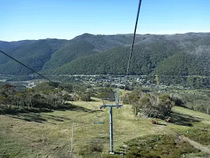 Looking down to Thredbo from the chairlift