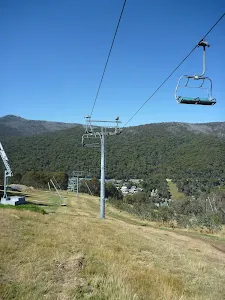Walking under the Kosciuszko Express chairlift