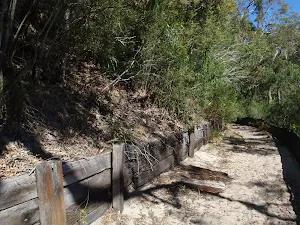 Retaining wall on a sandy section of track