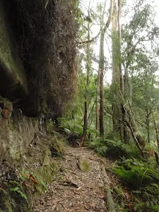 Walking along the base of the cliff