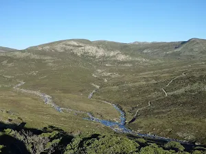 Confluence of the Snowy River and Club Lake Creek from the Main Range Lookout