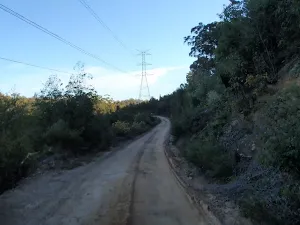 Power lines beside trail for a short time