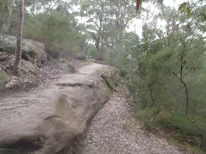 Track up rocky outcrop