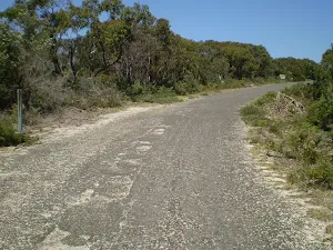 The gravel rd at the end of Beachcomber Rd