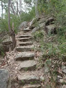 Rock steps down from the intersection