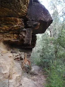 Rock formation above track