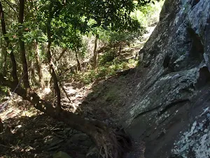 Trck below cliffs