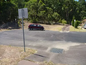 Turning circle at the end of Green Point Drive in Belmont