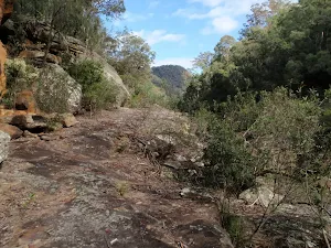 Rock shelf on eastern bank of Erskine Creek