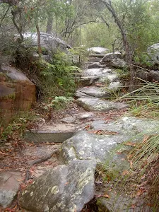 Stairs down to Red Hands Cave