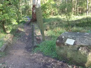 Blue Gum Walk Dedication plaque next to Great North Walk sign