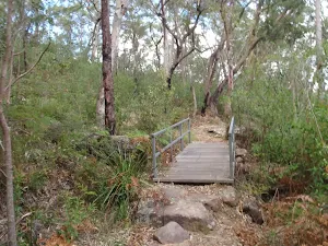 following the track around the lagoon