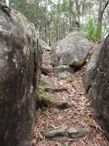 Steps through cleft in the rock
