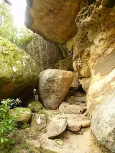 Tall overhang beside Waitara Creek