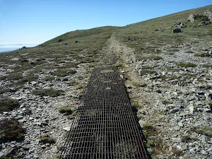 Metal grates on sections of the Main Range Track