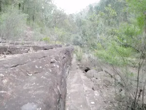 Rock platforms beside the creek can make for easer walking