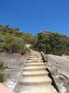 Climbing up to the top of the cliff line