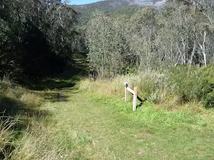 Following signs on the Meadows Nature Track