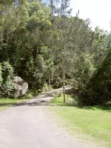 The Basin service trail into the campsite