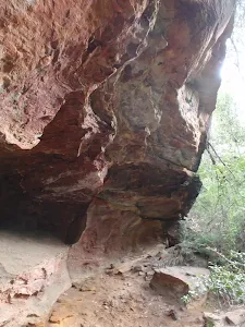 Track winding below cliffs