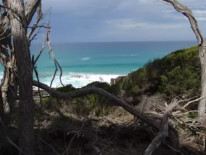 Turqoise water seen north of Saltwater Creek Beach