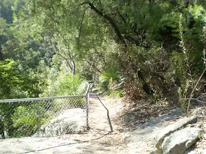 fenced off rock shelf