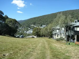 Walking down the Tru Blue ski run into Thredbo Village
