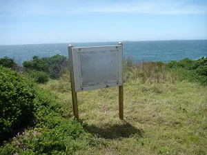 Blank sign on the coastal walk in the Wallarah Pennisula 