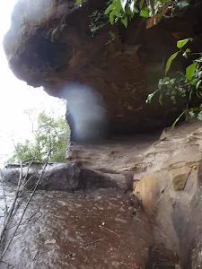 Overhanging rock above Glenbrook sandbar