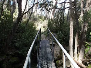 crossing the metal bridge