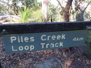 Sign to Piles Creek
