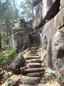 Climbing down into Galston Gorge