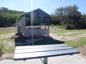 Table and BBQ shelter at the Tea Tree Picnic area