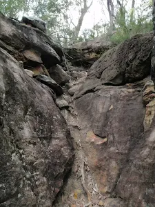 Gully track passes down near Attic Cave
