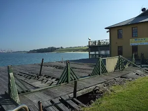Boat shed building near beach
