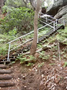 Stairs from West Head Beach up to the Lookout