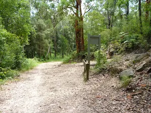 Intersection at the bottom of the Canoon Road trail