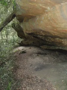 Track under rock overhangs