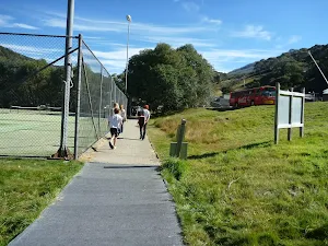 Passing the tennis courts