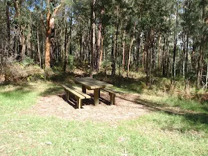 Picnic table next to tower