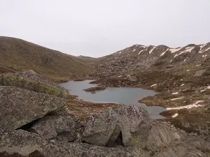 looking down at lake albina