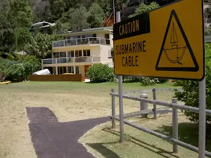 Caution sign on Mackerel Beach