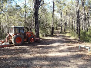 Tractor beside track to Bournda Trig