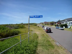 Ocean View Parade sign in Caves Beach