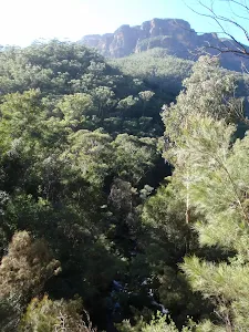 View of the cliffs above