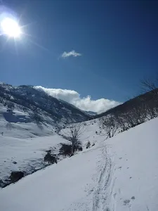 Walking on the side of Guthega River valley