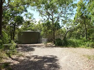 Large green water tank on the Wallarah Pennisula Walk