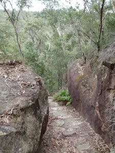 Track between rocks