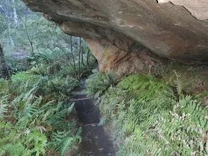 walking through a cave